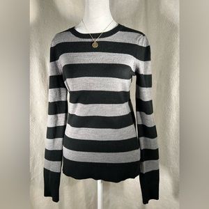 FRENCH CONNECTION acrylic-blend black and gray ladies fitted sweater SIZE M